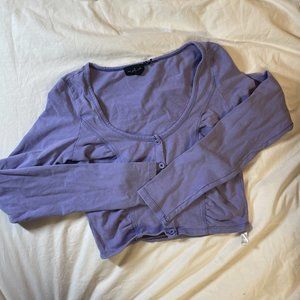 UrbanOutfitters Purple button down crop top - size M